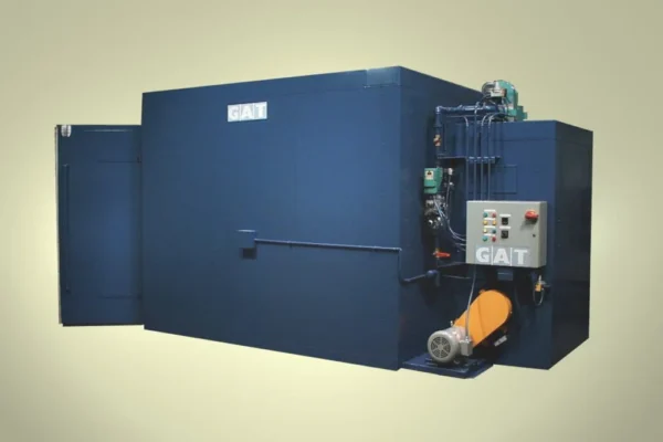 Blue GAT batch oven with hinged double doors and a side-mounted control panel