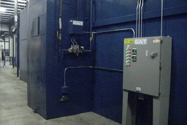Convection oven exterior with a GAT-branded electrical control cabinet