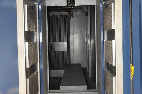 Infrared pre-gel oven entrance on a powder coating line